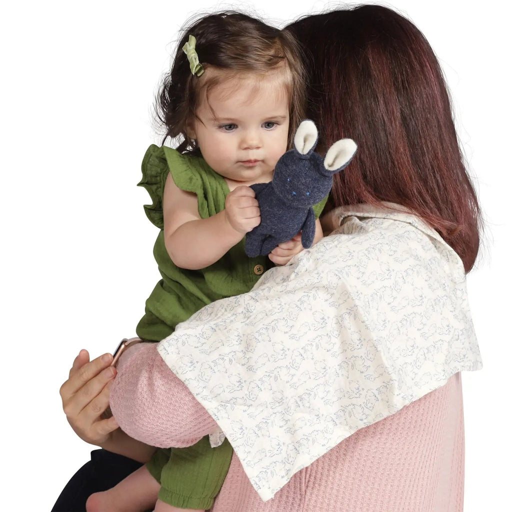 Bunny Rattle Burp Cloth