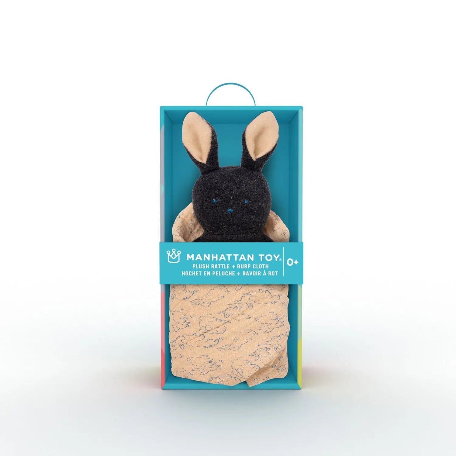 Bunny Rattle Burp Cloth