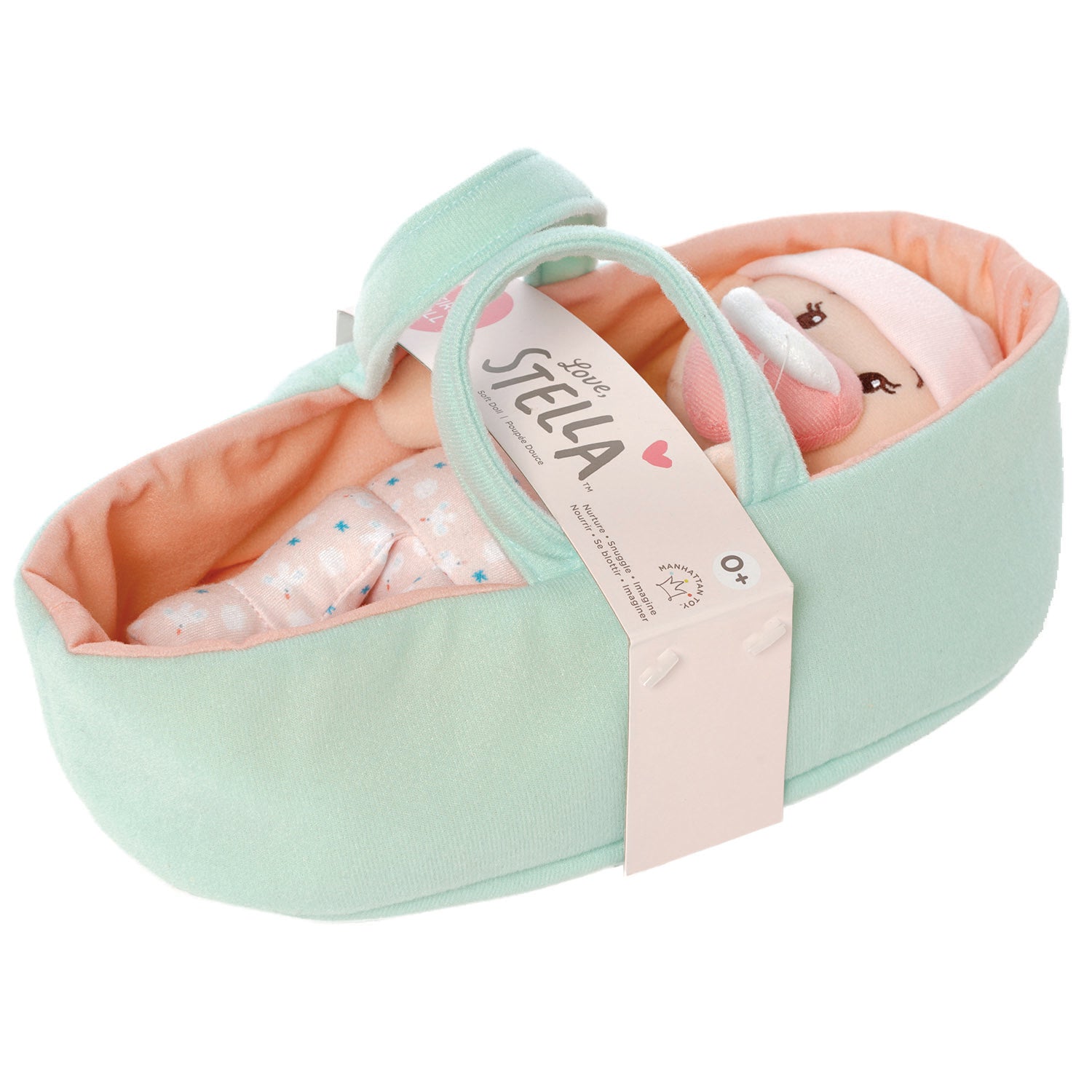 Peach Doll Bassinet Set