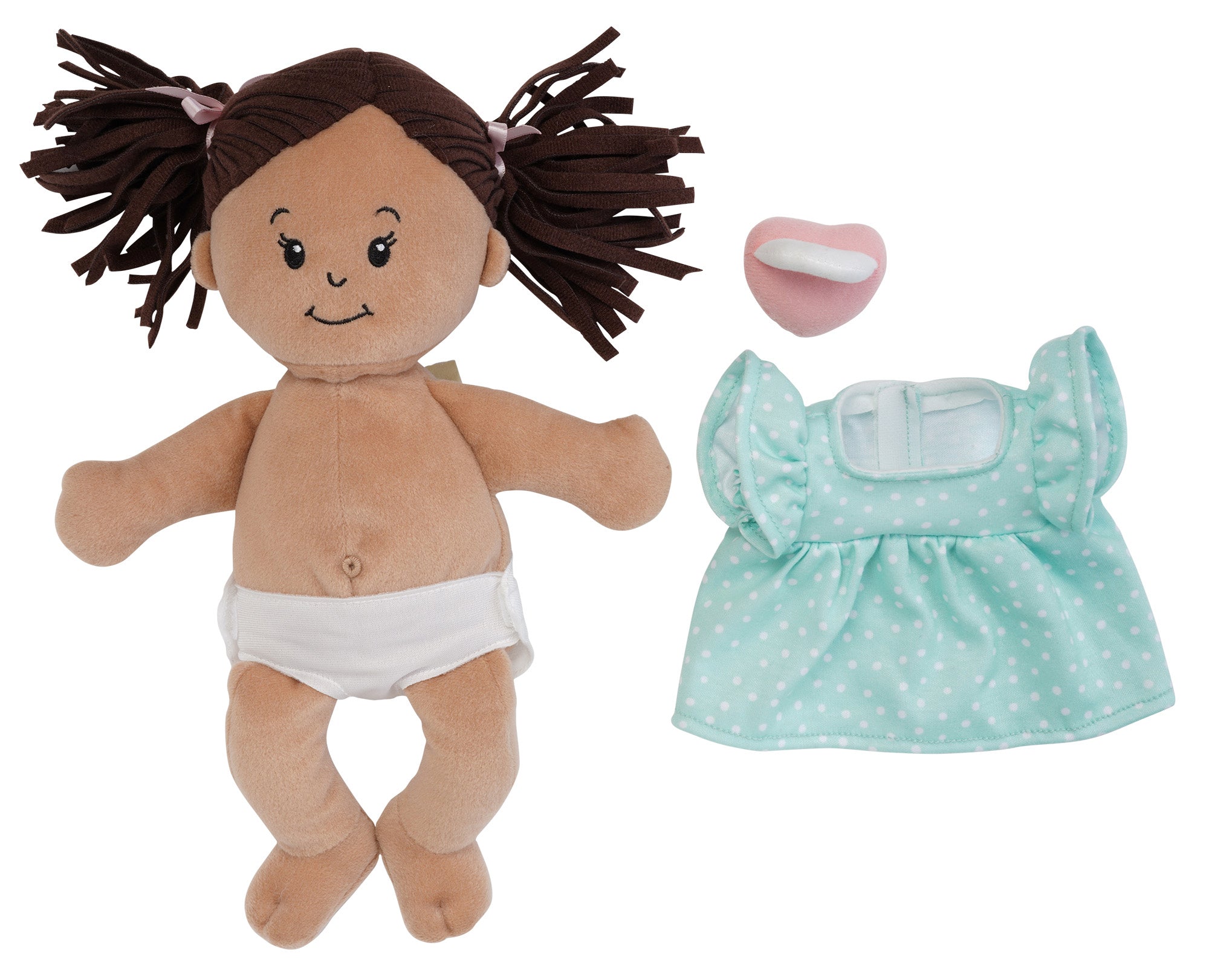 Beige Brown Pigtail Doll